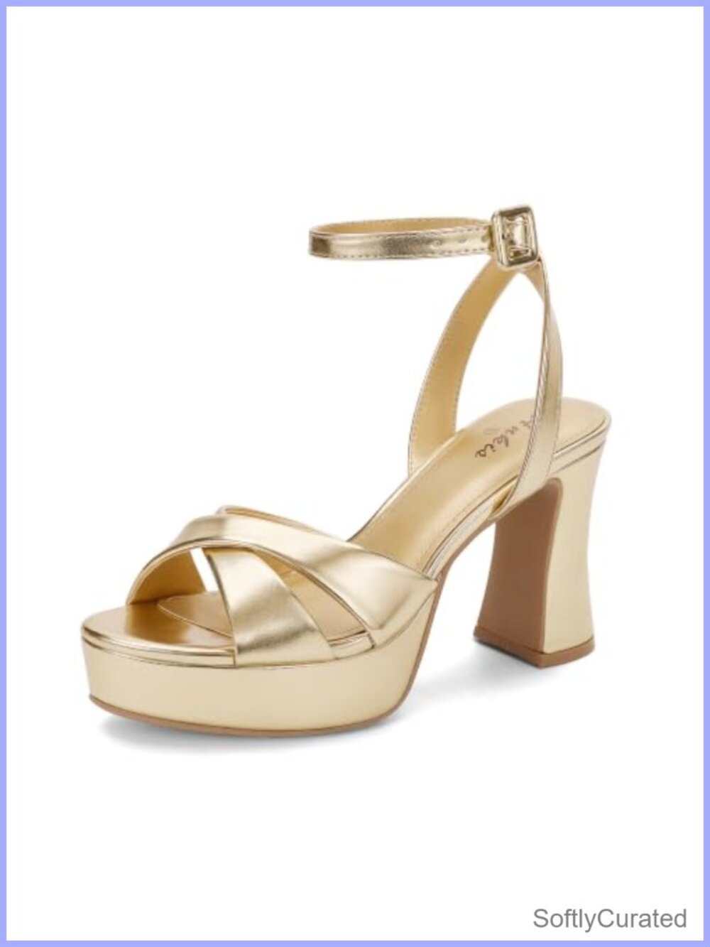 Womens Open Toe Ankle Strap Platform Block Heel Sandals Semi Formal Wedding